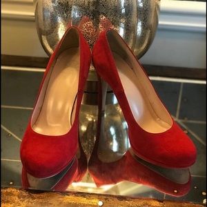 Red Suede Benetton Pumps
